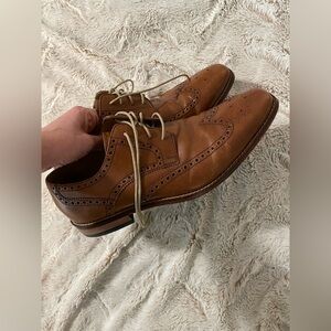 Cole Haan Men’s Wingtip Oxford Dress Shoes – Size 11.5 M – Tan Leather Brogue